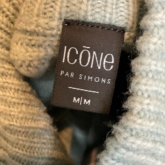 Icone Par Simons Womens Mint Sz M Sweater Ribbed Oversize Cozy Mock Turtleneck - Picture 10 of 12